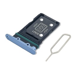 Eonpam Original DUAL SIM Card Slot Tray Holder Replacement for (Oppo Reno4 Pro 5G) Incl SIM Pin (Blue)