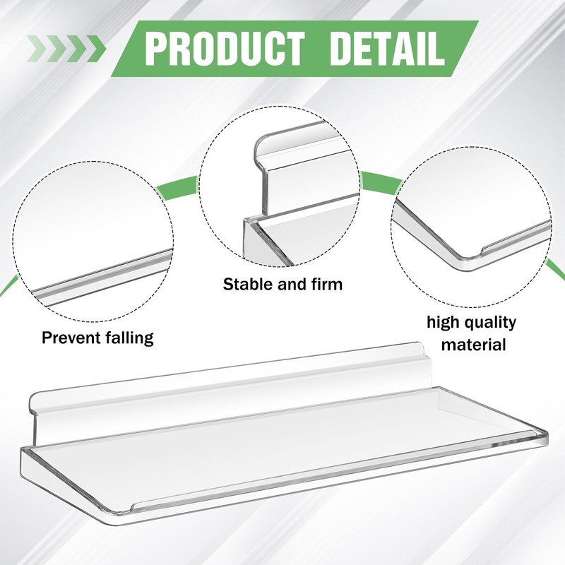 Briwooody 8 Pack Slatwall Shelves 14.5 x 5.9 in Plastic