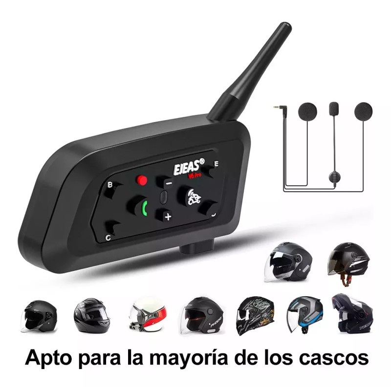 Ejeas Par De Intercomunicadores Para Cascos De Moto Ejeas V6