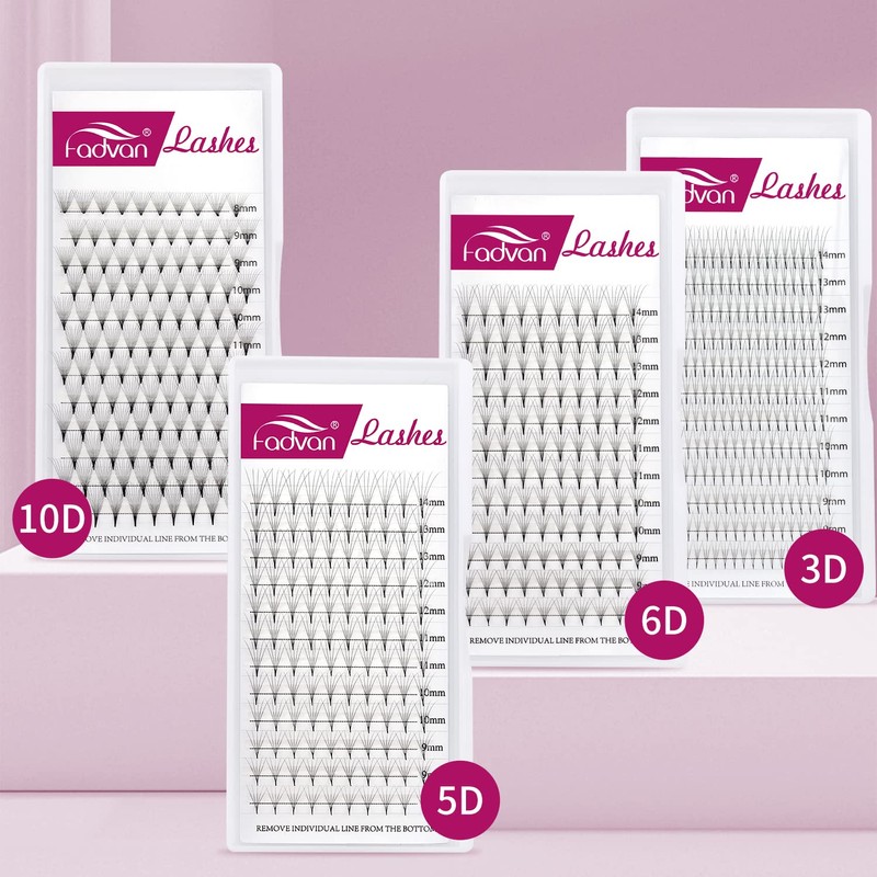 Fadlash (5D-0.07-D-(8-14) Volume Eyelashes Pre-Fanned 5D Pre-Made Russian Eyelash Extension