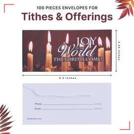 Church Envelope Church Offering Envelopes Cash Envelopes For Tithes And Offering Pack of 100 - Swanson Christian Products (Joy To The World, 100, Pack)