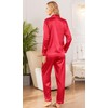Senert Satin Pajamas Women’s Long Sleeve Sleepwear Silk Soft Button