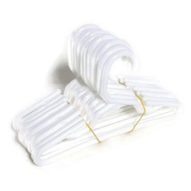 12 White Plastic Hangers(1 Dozen) for 14 Inch Doll Clothes