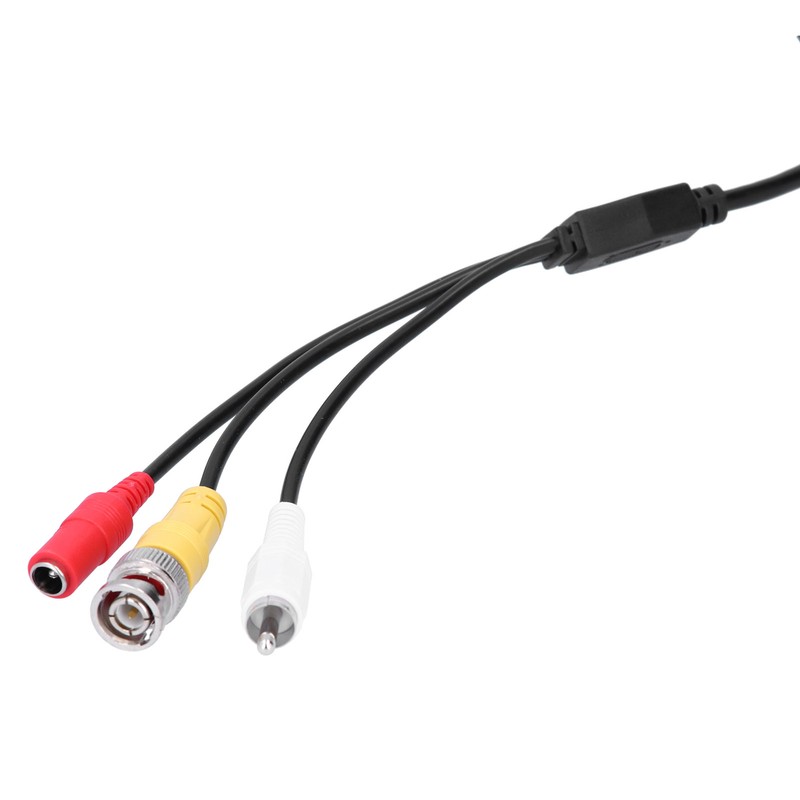Portable CCTV Cable 3-In 1 Video Audio Power Cord BNC+RCA+DC