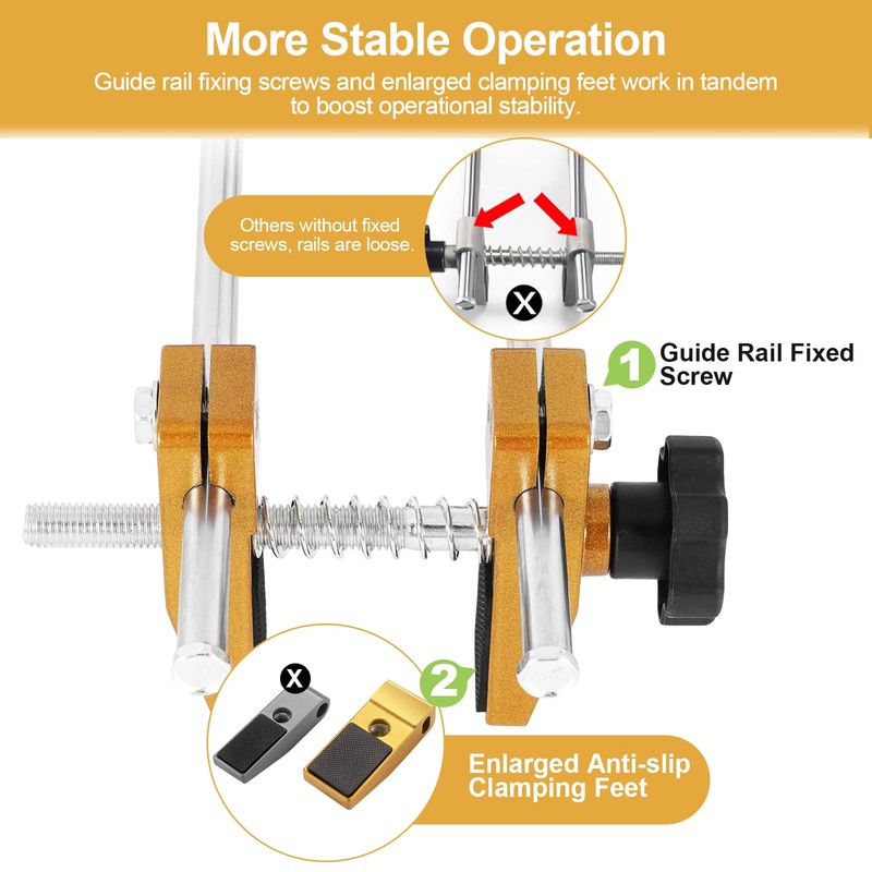Upgraded Door Mortise Jig for Wooden Doors, Dual-Rail Micro-Adj