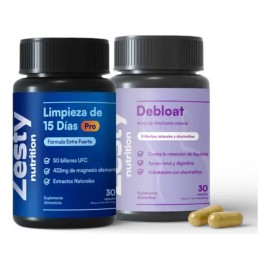 Zesty Nutrition Limpieza De 15 Días Pro +debloat - 2 Pack - Doble Fórmula Natural Alivia Hinchazón, Eliminar Toxinas Y Promover Bienestar Digestivo
