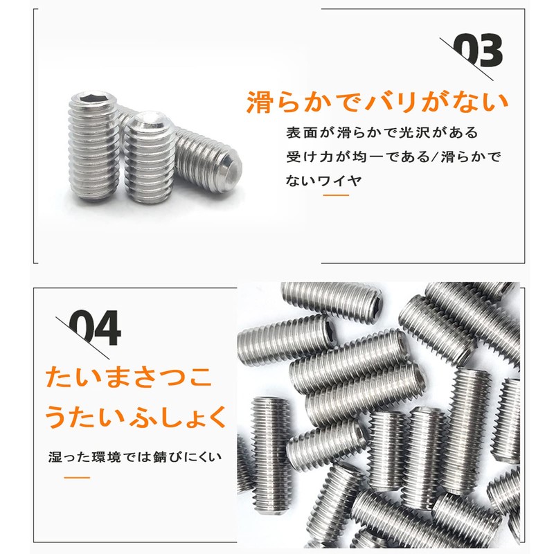 Hex Socket Set Screws, 304 Stainless Steel, M3-M8 Inner Hex,