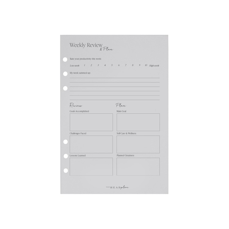 The Head Plan Daily Planner Refills | Filofax A5 Compatible