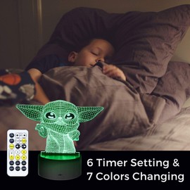 Dreamy Cubby 3D Night Light,4 Pattern with Timing Function Toys LED Night Lamp for Room Decor,Great Christmas Birthday Gifts for Kids and Fans Boys Girls Men