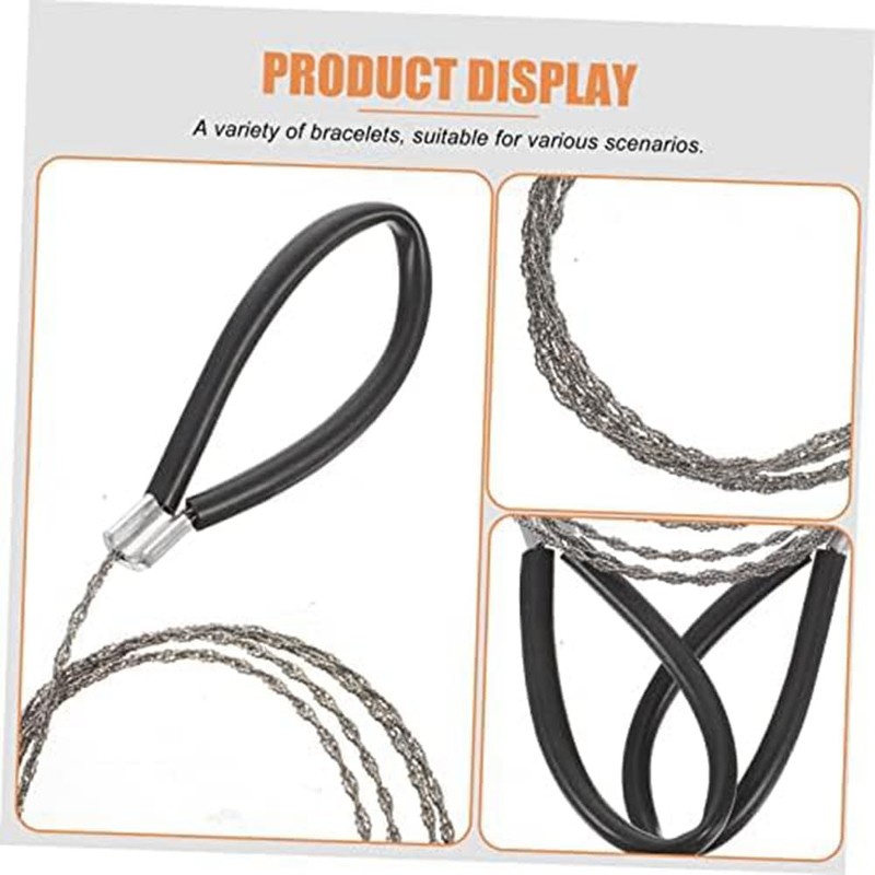 Tuperoymse 4Pcs Wire Saw Chain Garrote Wire Rope Chainsaw Survival