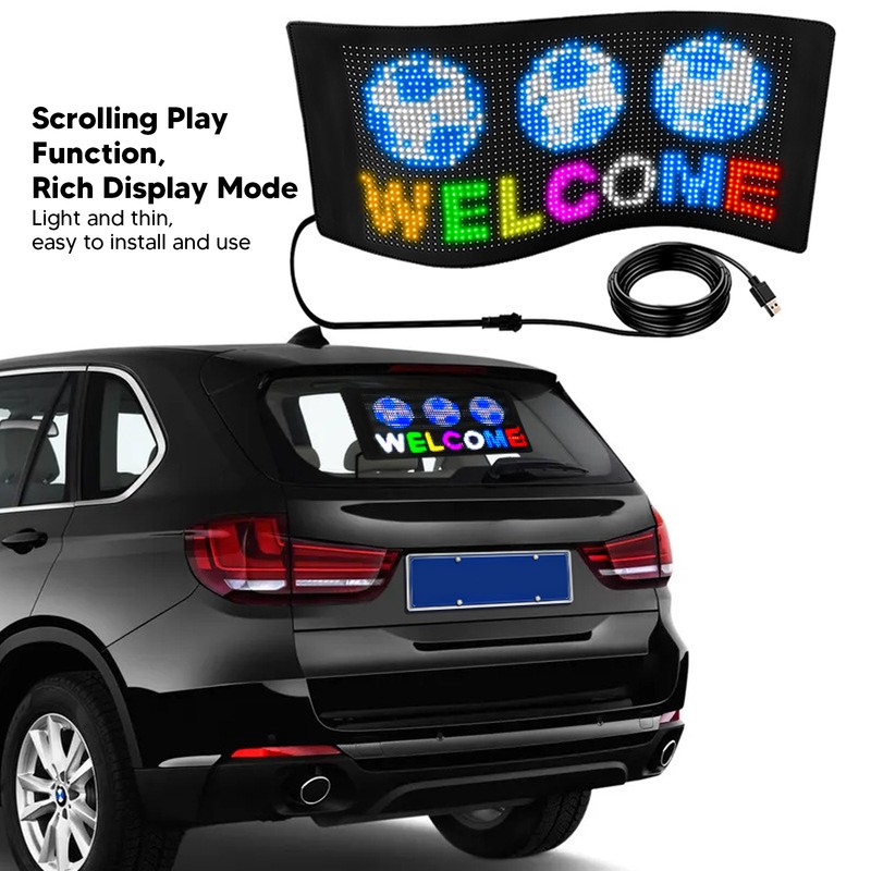 Flexible LED Car Screen 32x32 Resolution Bluetooth APP Control Scrolling