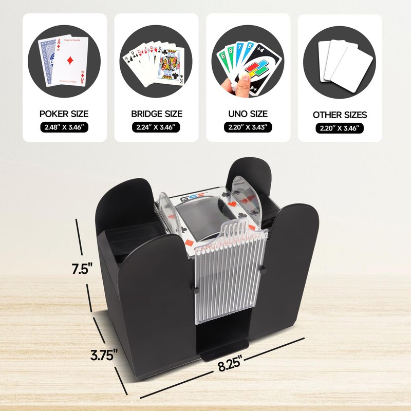 GSE Games & Sports Expert 6-Deck Automatic Card Shuffler, AC/DC-Power