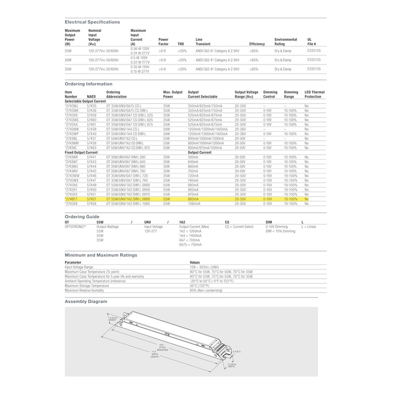 eldoLED | OT 55W/UNV/1A2 DIM L 0860 | 57457 -