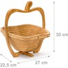 AL-FAHMI Traditional Bamboo Apple Shape Fruite Basket Collapsible Wood Foldable