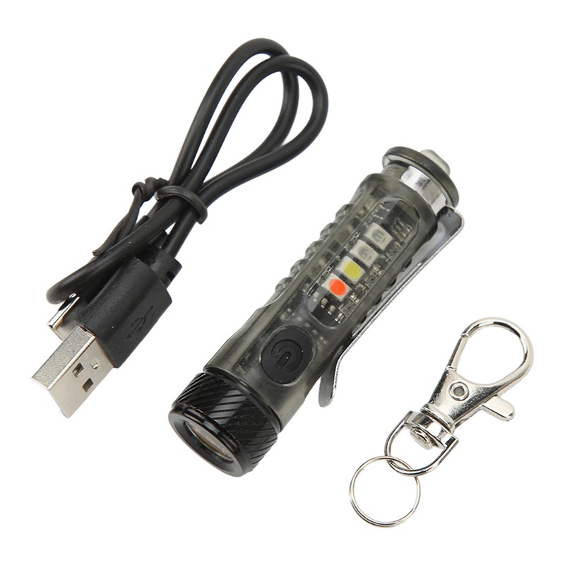 Keychain Flashlight Bright IP65 Waterproof Rechargeable Red Blue Black Light