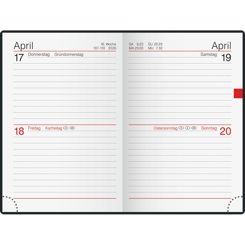 rido/idé Pocket Calendar Model Industrie II 2026 | A7, Plastic,