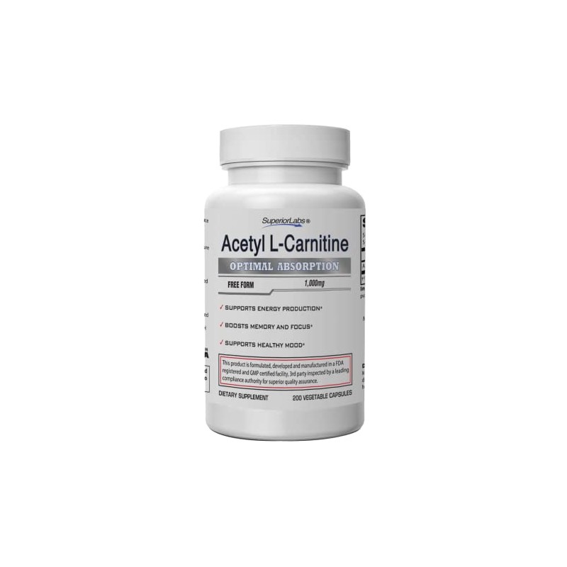 Superior Labs | Acetyl L-Carnitine 1000mg Maximum Absorption | Pure