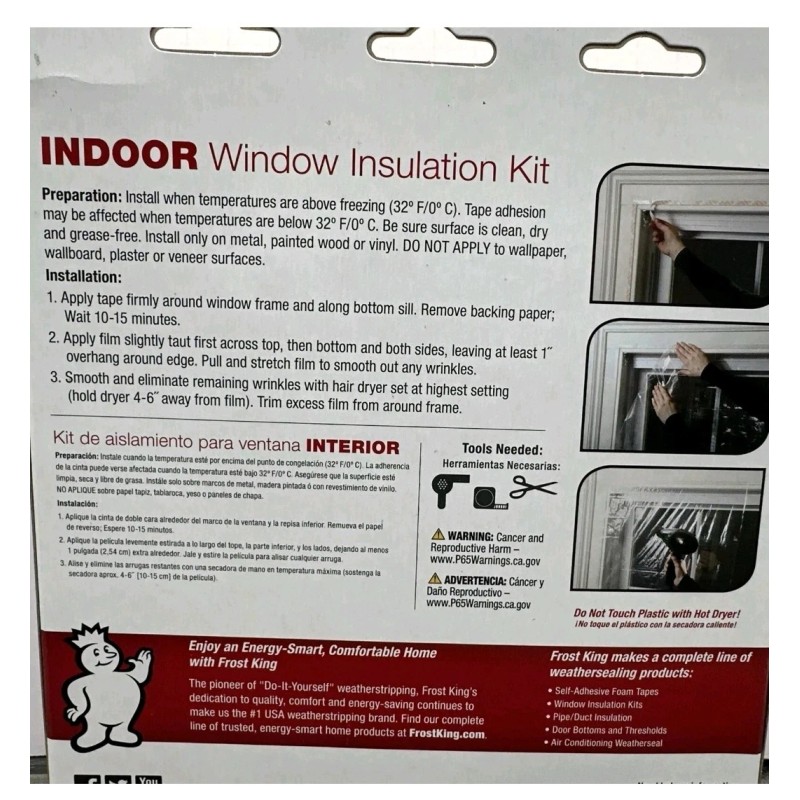 Frost King Window Insulation Indoor Shrink Kit 3 Pack 42”