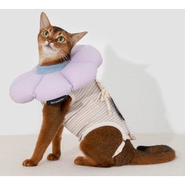 SUYUKU Cat Recovery Suit for Post Surgery Care Kitten Breathable Body Suits for Alternative Elizabethan Collar Cats Onesie Surgery Bodysuit Pajama Clothing (Purple, L)