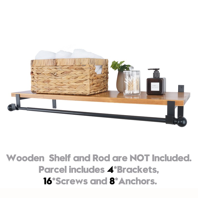 AddGrace Closet Rod Bracket Heavy Duty Shelf Brackets 12 Inch