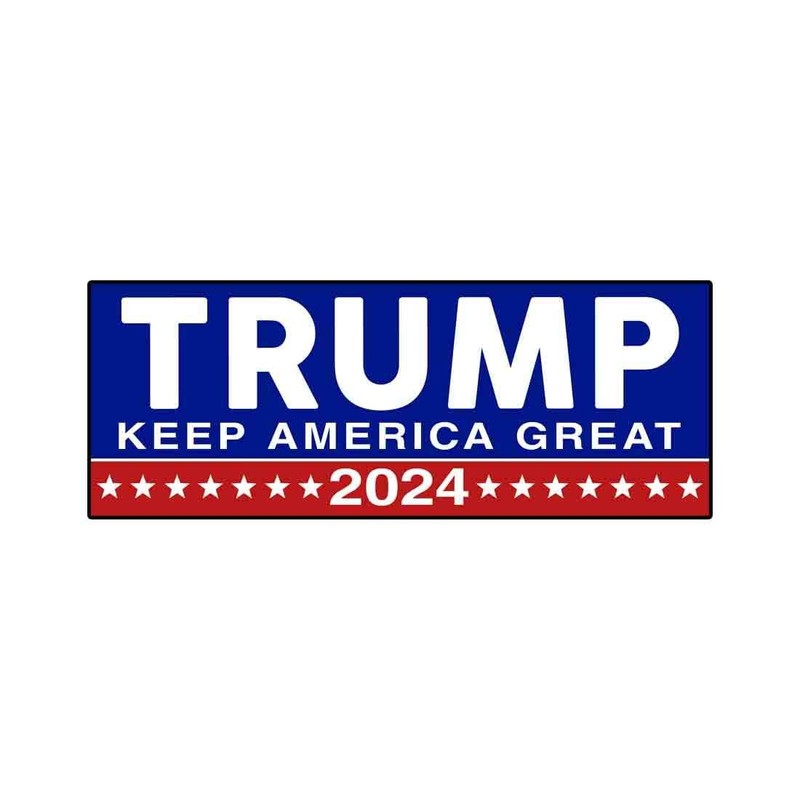 Keep America Great 2024 Bumper Sticker Decal (3.37" x 9")