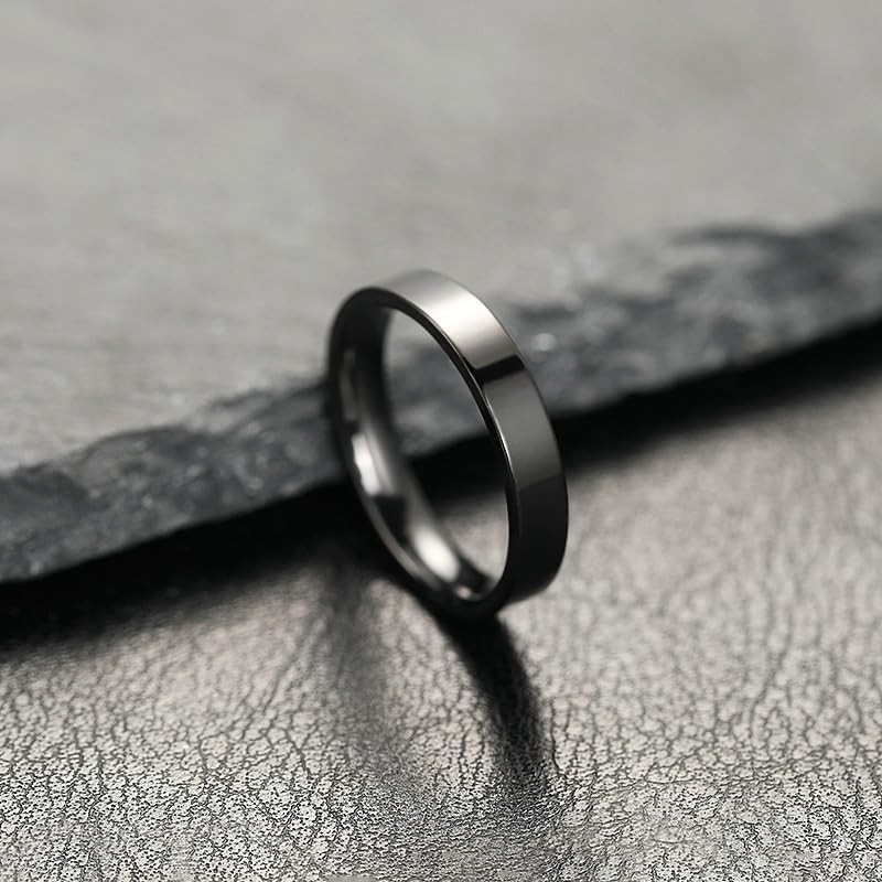 Non fading glossy plain circle fashionable stainless steel couple ring