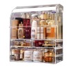 MOOCHI Clear Professional Large Cosmetic Makeup Organizer Bathroom Storage Display