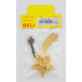 BELI-BECO 542 Komet - Stern für Krippe mit Beleuchtung - Krippenbeleuchtung - Metall - klare Glühlampe E 5,5-4,5 V - 0,2A - glänzendes Gold (50 mm)