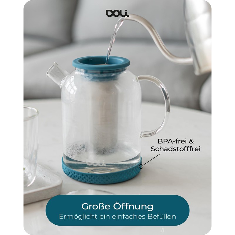 Doli 1.5 litre teapot with strainer insert, for 1-8 cups