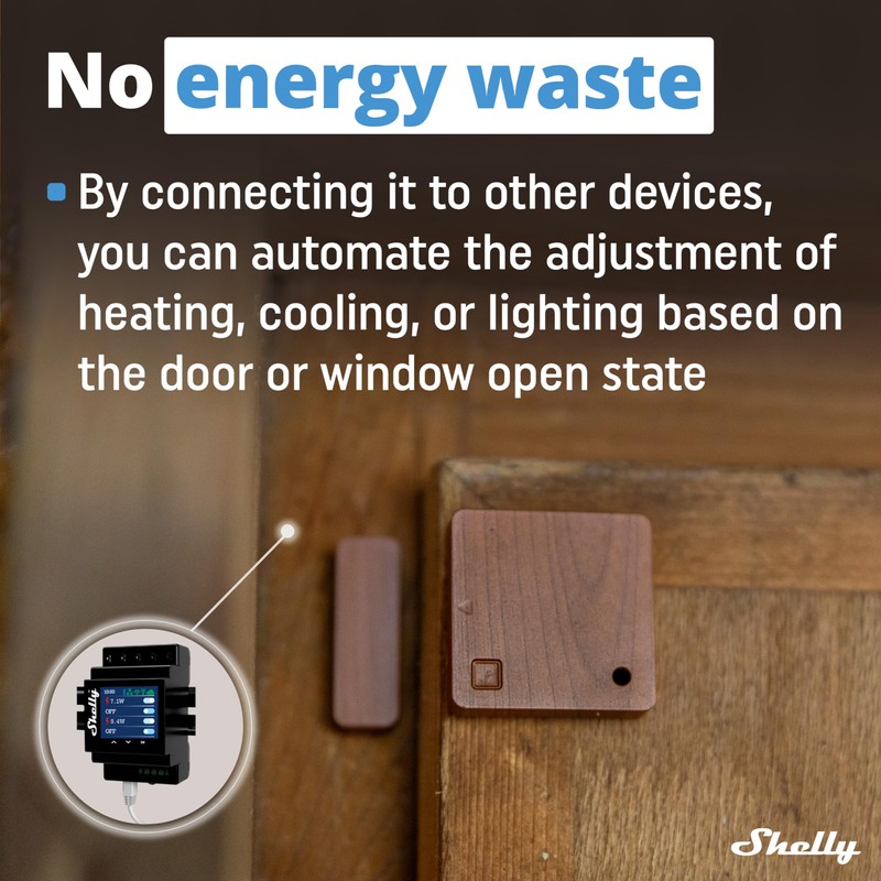 Shelly Blu Door/Window White - Smart Bluetooth-Operated Montion Sensor Alarm,