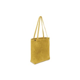 Bronta Mill Corduroy Tote Bag for Women | Large Shoulder Bag and Pockets for College School Work Travel Shopping (Cotton, Corn)