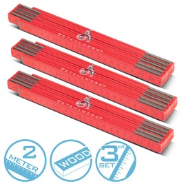 STAHLWERK Ruler 1. FC Köln Edition Set of 3 2 m Ruler | Folding Ruler | Scale | Metre Measure