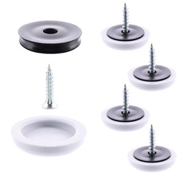 Wagner QuickClick® Plastic Gliders Furniture Glides Chair Glides Set of 4 for Screwing on - 4 x Base + Screw + Sliding Insert Interchangeable - Plastic Hyper Slim - Diameter 20 mm - Made in DE -