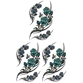 KING HORSE hm341 Tattoo Sticker Flower [Regular Size, Pack of 3], hm341-3
