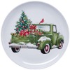 Set of 4 Festive Holiday Truck Melamine Plates