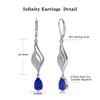 OLIVIASO Sapphire Earrings for Women, 925 Sterling Silver Dangle Drop