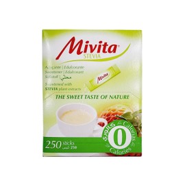 Mivita Stevia Sweetener 250 sticks (powder), zero calories (sugar free)