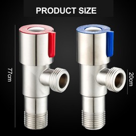 Set of 2 angle valves, 1/2 inch, self-sealing, angle valve, 1/2 inch wall connection, angle valve made of stainless steel, 1/2 inch hose connection, angle valve sink for cold, hot water, drinking