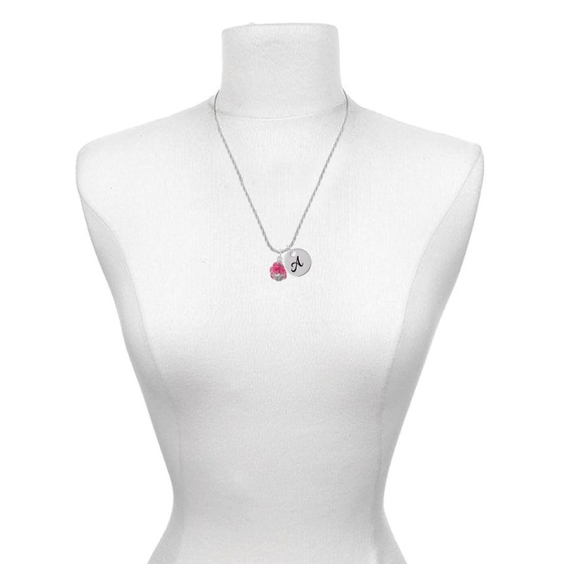 Delight Jewelry Hot Pink Hibiscus Flowers Spinner - Silvertone Script