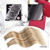 Moresoo Tape-In Hair Extensions, Real Hair, Blonde Streaked, Remy Hair,