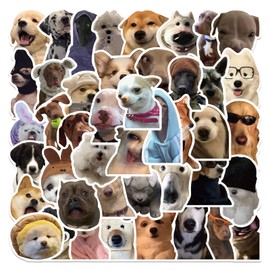 Funny Dog Meme Stickers for Adults, 50PCS Cute Dog Pet Waterproof Vinyl Stickers for Water Bottle Laptop Luggage Scrapbook Skateboard, Cool Puppy Animals Decals, Party Supplies