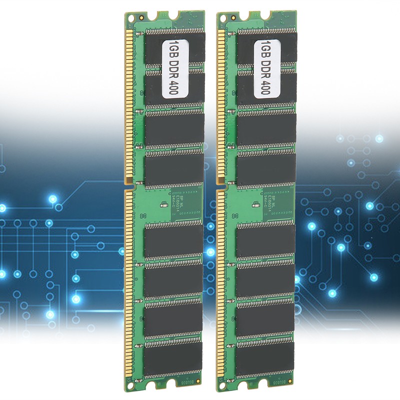2Pcs Memory Module Desktop Computer Double‑Sided 16‑Grain DDR 1GB 400MHZ