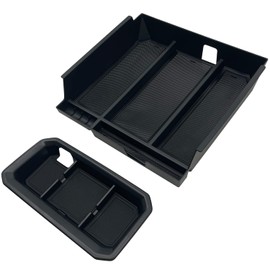 JOJOMARK Compatible with Toyota Tundra Accessories Center Console Tray Organizer for Tundra 2022 2023 2024 2025 Insert ABS Armrest Box Secondary Storage (2022+ Black)