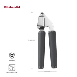 KitchenAid Soft Grip Garlic Press - Charcoal Grey