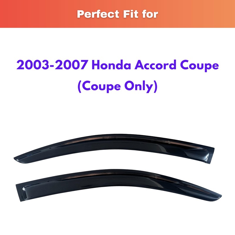 KPY Rain Guards Fit for 2003-2007 Honda Accord Coupe, Out-Channel