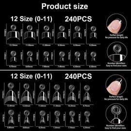 Ruayia Nagel Tips Set, 240Pcs Kurze halbe Abdeckung Mandel Nägel & 240Pcs Kleine Verjubelt Quadratische Nägel Spitzen Gel, Weiche Gelspitzen, für Nageltechniker, Einsteiger und Nail Art Studios