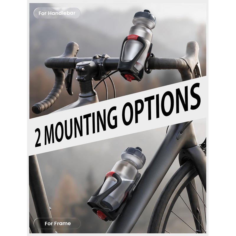 Lamicall Adjustable Bike Water Bottle Holder – [Hidden Tracker Storage]