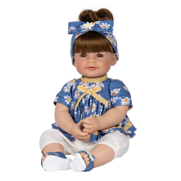 ADORA ToddlerTime Premium Collection 20” Realistic Weighted Baby Doll Made in Exclusive Baby Powder Scented CuddleMe Vinyl with Doll Clothes and Accessories - Summer Lovin’