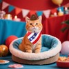 Haakong 4th of July Dog Outfit Patriotic Dog Cowboy Hat