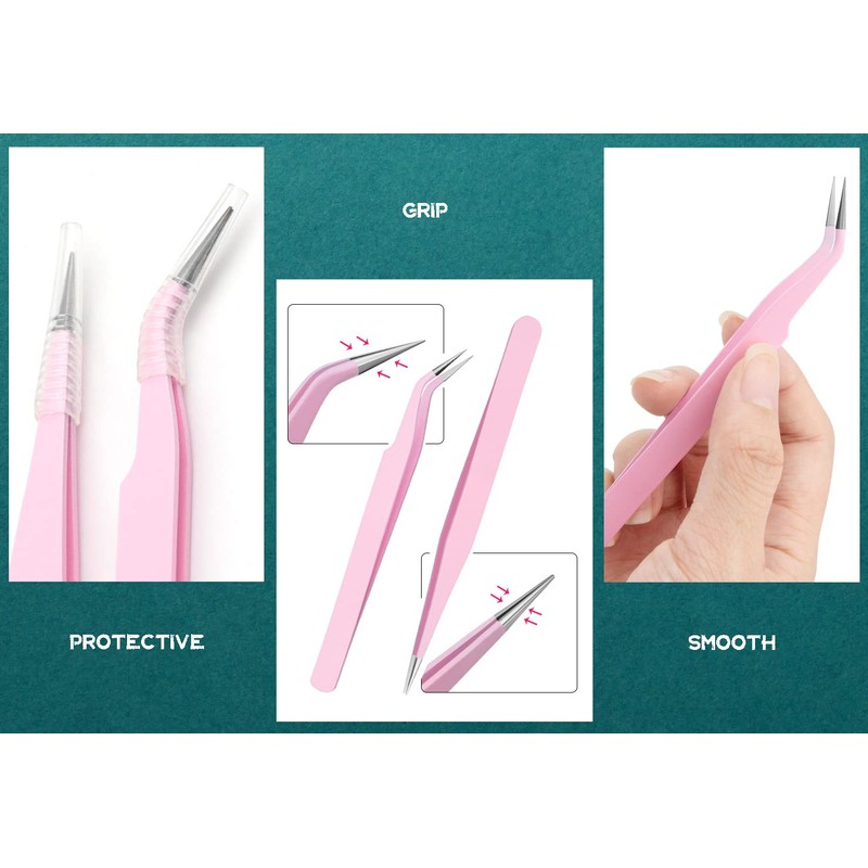 2 Pieces Sticker Tweezers, Cute Craft Tweezers for Stickers, Scrapbooking,